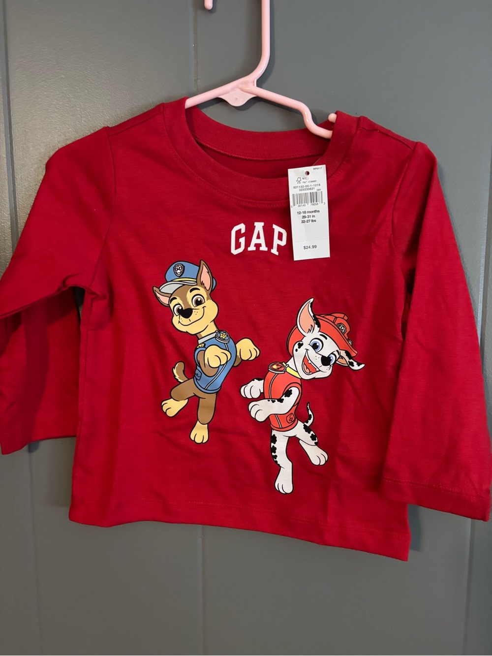 GAP Red Paw Patrol Graphic Long-Sleeve Tee